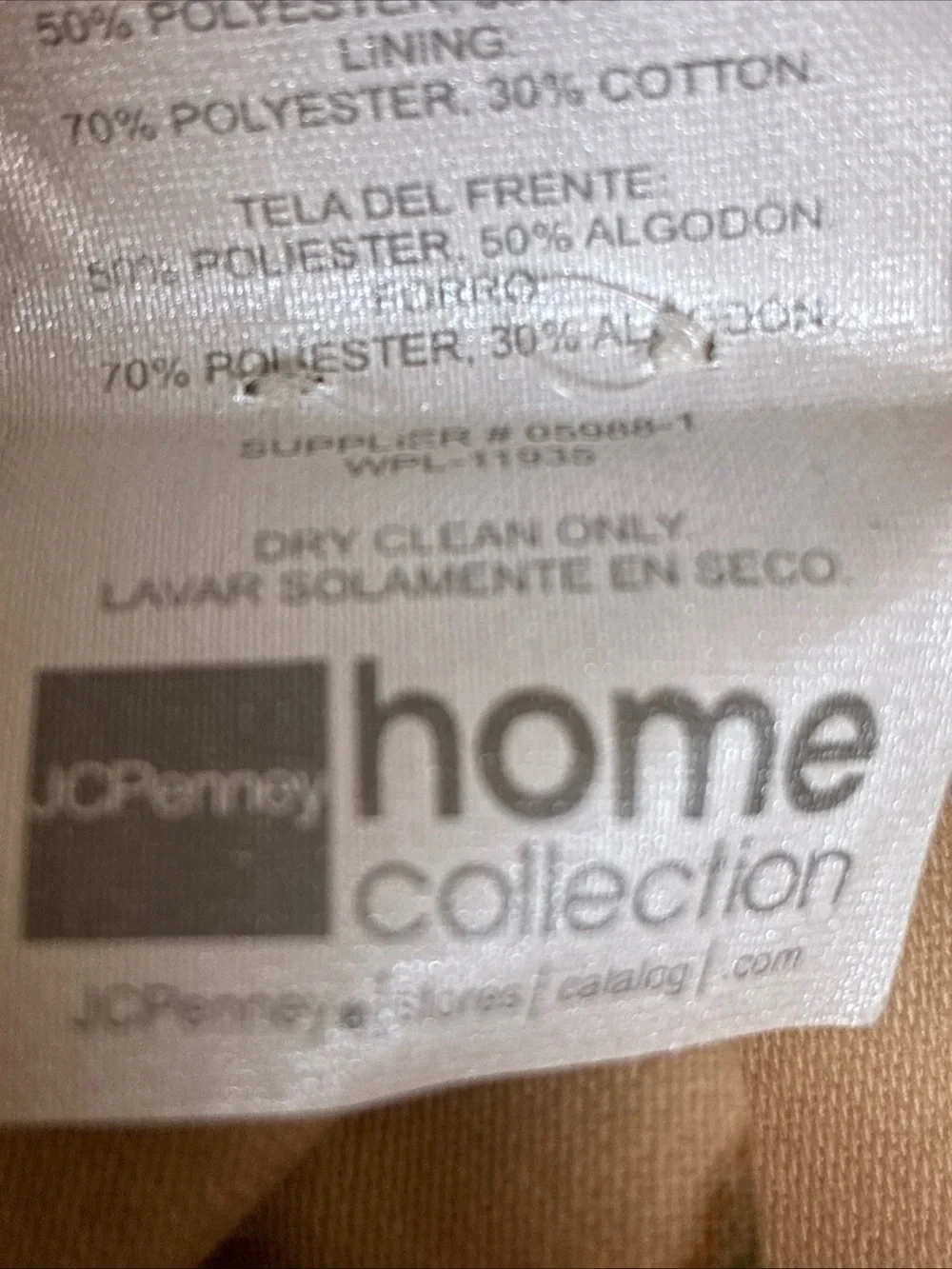 JCPenney Home Set of 3 Drapes Pinch Plaid Curtains Beige Floral Print 24x82”